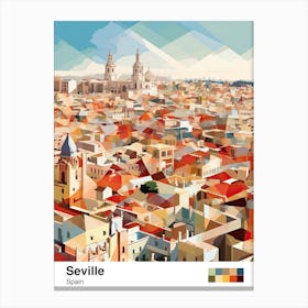 Seville, Spain, Geometric Illustration 3 Poster Canvas Print