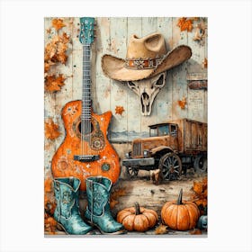 Cowboy Guitar halloween Canvas Print