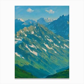 Gran Paradiso National Park Italy Blue Oil Painting 1  Canvas Print