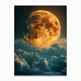 Full Moon Above Clouds Canvas Print