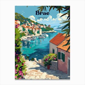 Brac Croatia Adriatic Sea Digital Travel Art Canvas Print