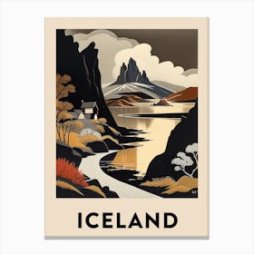 Iceland 5 Vintage Travel Poster Canvas Print