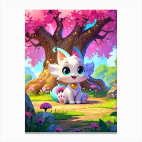 Cat Under A Tree Canvas Print