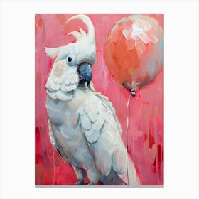 Cute Cockatoo With Balloon Canvas Print