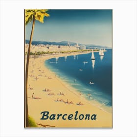 Aihrgdesign A Mid Century Modern Travel Poster For Barcelona Canvas Print