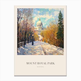 Mount Royal Park Montreal Canada Vintage Cezanne Inspired Poster Canvas Print