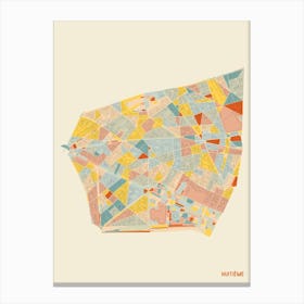 Paris France 8th Arrondissement Neighbourhood Map Canvas Print