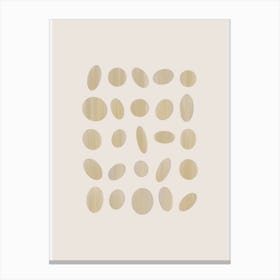 Calming Print Inspired by British Pebble Beaches in Neutral Tones 1 Canvas Print
