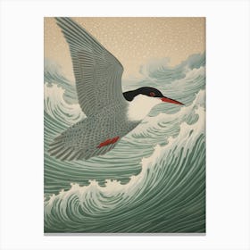 Ohara Koson Inspired Bird Painting Common Tern 4 Canvas Print