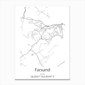 Farsund,Norway Minimalist Map Canvas Print