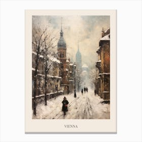Vintage Winter Painting Poster Vienna Austria 3 Canvas Print