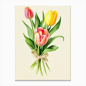 Tulips Vintage Flowers Flower Canvas Print