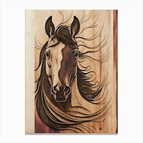 Horse Head Wood Carving Canvas Print