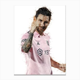 Lionel Messi Inter Miami Watercolor Canvas Print