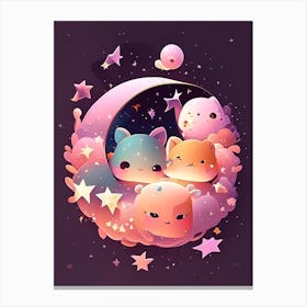 Star Formation Kawaii Kids Space Canvas Print