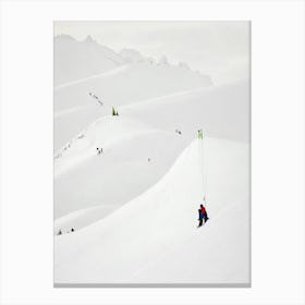 Adelboden, Switzerland Minimal Skiing Poster Canvas Print