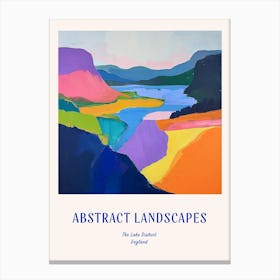 Colourful Abstract The Lake District England 1 Poster Blue Canvas Print