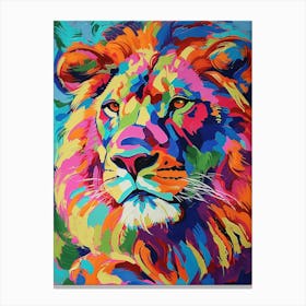 Asiatic Lion Symbolic Imagery Fauvist Painting 4 Canvas Print