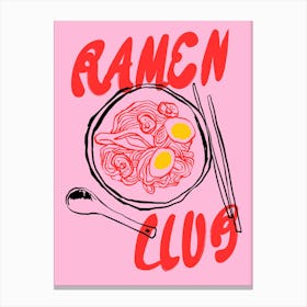 Ramen Club Pink Print Canvas Print