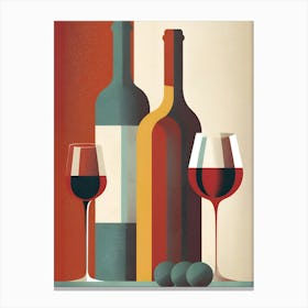 Wine And Wineglasses Canvas Print