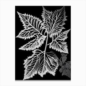 Nettle Leaf Linocut 2 Canvas Print