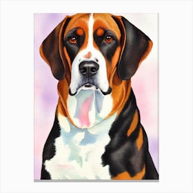 American English Coonhound Watercolour 2 dog Canvas Print