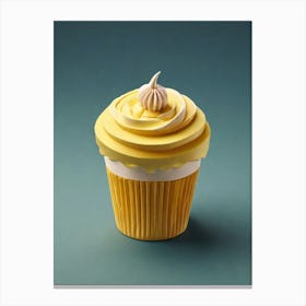 Yellow Cupcake Canvas Print