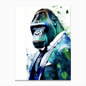 Gorilla In Tuxedo Gorillas Mosaic Watercolour 3 Canvas Print