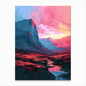 Pixelated Peaks | Pixel Art Series Canvas Print