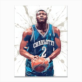 Larry Johnson Charlotte Hornets Canvas Print