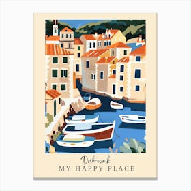 My Happy Place Dubrovnik 7 Travel Poster Canvas Print