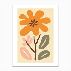 Botanical Orange Flower Canvas Print