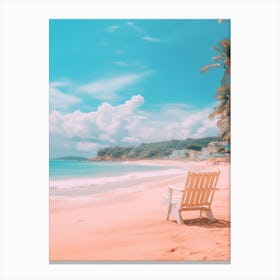 Karon Beach Phuket Thailand Turquoise And Pink Tones 1 Canvas Print