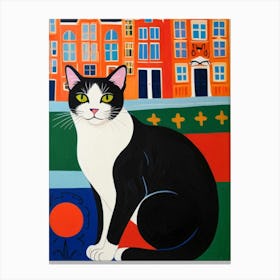 Cat In Amsterdam Canvas Print