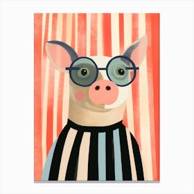 Little Pig 2 Wearing Sunglasses Canvas Print