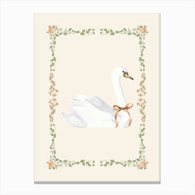 Vintage Swan Canvas Print