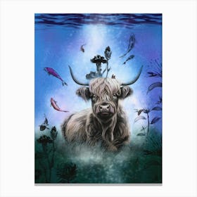 Resting - Highland Cow Portrait Canvas Print