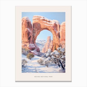 Dreamy Winter National Park Poster  Arches National Park United States 2 Canvas Print