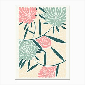 Chrysanthemums Flower Market Matisse Style Canvas Print