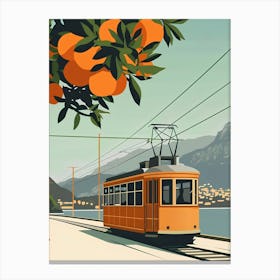 Oranges On The Train Canvas Print