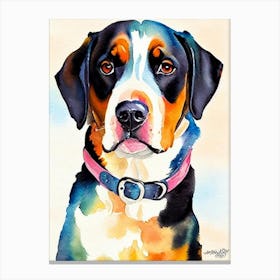 Greater Swiss Mountain Dog Watercolour dog Canvas Print