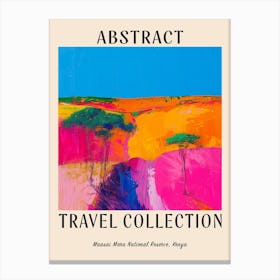 Abstract Travel Collection Poster Maasai Mara National Reserve Kenya 3 Canvas Print