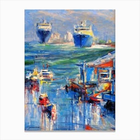 Port Of Durban South Africa Abstract Block harbour Canvas Print