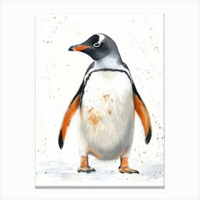 Humboldt Penguin Ross Island Watercolour Painting 4 Canvas Print