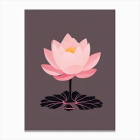 A Pink Lotus In Minimalist Style Vertical Composition 56 Canvas Print