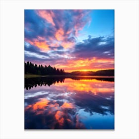Sunset View at the Lake Canvas Print