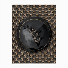 Shadowy Vintage Solomon's Seal Botanical in Black and Gold n.0147 Canvas Print