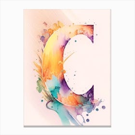 C, Letter, Alphabet Storybook Watercolour 5 Canvas Print