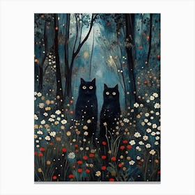 Black Cats In The Forest 1 Leinwandbild