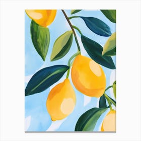 Lemons Gouache Painting Canvas Print